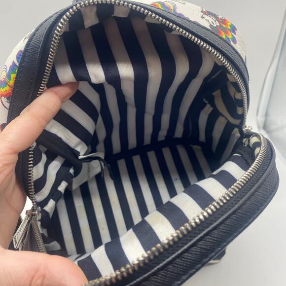 Disney Mickey Mouse Loungefly White Rainbow Mini Backpack Adjustable Vacation main image 12
